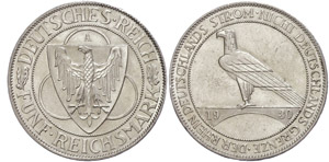 Münzen Weimar 5 Reichsmark, 1930, A, ... 