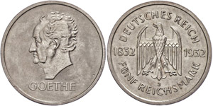 Münzen Weimar 5 Reichsmark, 1932, J, ... 