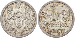 Münzen der deutschen Nebengebiete Danzig, 2 ... 