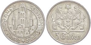 Münzen der deutschen Nebengebiete Danzig, 5 ... 