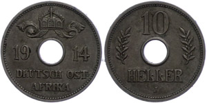 Münzen der deutschen Kolonien Ostafrika, 10 ... 