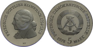 Münzen DDR 5 Mark, 1978, Friedrich G. ... 