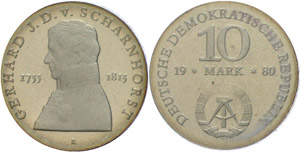 Münzen DDR 10 Mark, 1980, Gerhard J. D. von ... 