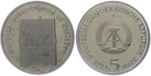 Münzen DDR 5 Mark, 1983, Luthers ... 