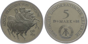Münzen DDR 5 Mark, 1984, Adolf Freiherr von ... 