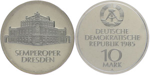 Münzen DDR 10 Mark, 1985, Wiedereröffnung ... 
