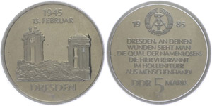 Münzen DDR 5 Mark, 1985, 40. Jahrestag der ... 