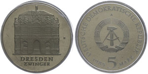 Münzen DDR 5 Mark, 1985, Wallpavillon des ... 