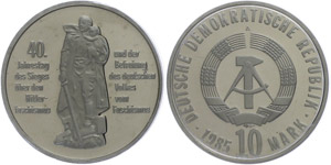 Münzen DDR 10 Mark, 1985, 40, Jahrestag ... 