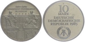 Münzen DDR 10 Mark, 1985, 175 Jahre ... 