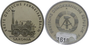 Münzen DDR 5 Mark, 1988, 150 Jahre erste ... 