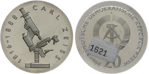 Münzen DDR 20 Mark, 1988, Carl Zeiss, in ... 