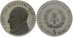 Münzen DDR 5 Mark, 1989, Carl von ... 