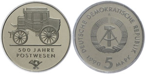 Münzen DDR 5 Mark, 1990, 500 Jahre ... 