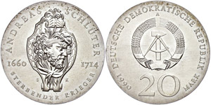 Münzen DDR 20 Mark, 1990, Schlüter, st., ... 