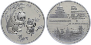 China Volksrepublik 1 oz Silber, 1997, ... 