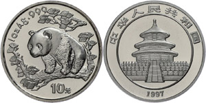 China Volksrepublik 10 Yuan, 1 oz Silber, ... 