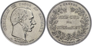 Dänemark 2 Kroner,1888, Christian IX., zum ... 