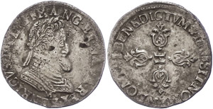 Frankreich 1/2 Franc, 160?, Heinri IV., M ... 