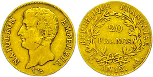 Frankreich 20 Francs, Gold, AN 12 ... 