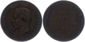 Frankreich 1854, bronzene Probemünze für ... 
