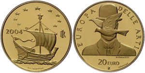 Italien 20 Euro, Gold, 2004, René Magritte, ... 
