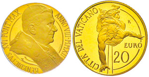 Vatikanstaat 20 Euro, Gold, 2012, Benedikt ... 