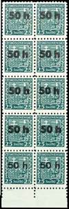 Asch 50 Heller on 25 Heller postal stamp, ... 
