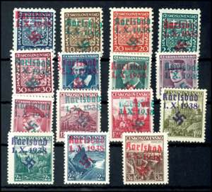 Karlsbad 5 Heller to 3 Kc. Postal stamps ... 