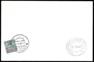 Karlsbad 25 Heller postal stamp with ... 