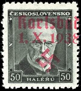Karlsbad 50 Heller Masaryk with dark-rosa ... 