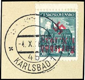 Karlsbad 50 Heller stamp exhibition Pilsen ... 