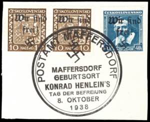 Maffersdorf 10 H. Postal stamp with hand ... 