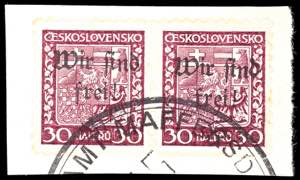 Maffersdorf 30 H. Postal stamp with hand ... 