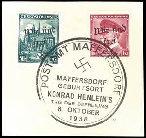 Maffersdorf 1 Kc. Postal stamp and 50 h. ... 