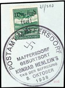 Maffersdorf 50 H. Airmail with hand stamp ... 