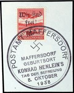 Maffersdorf 1 Kc. Airmail with hand stamp ... 