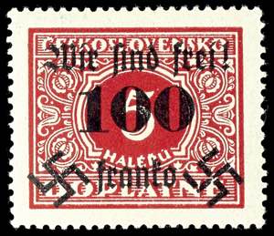 Rumburg 100 H. On 5 H. Postage due stamp ... 
