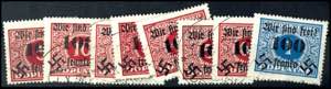 Rumburg 5 H. To 1 Kc. Postage due stamps ... 