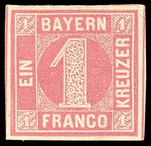 Bayern 1 Kr rosa tadellos ungebraucht mit ... 