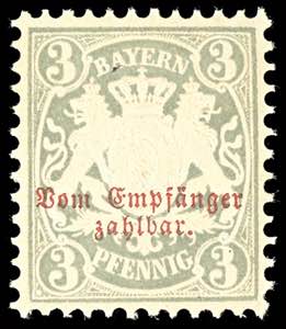 Bavaria Postage Due Stamps 4 Pf watermarked ... 