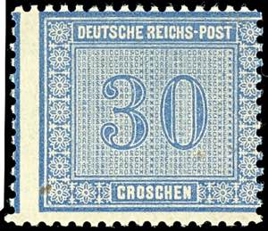 German Reich 30 Groschen numerals, blue, ... 