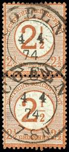 German Reich 2 1/2 on 2 1/2 Groschen brown ... 