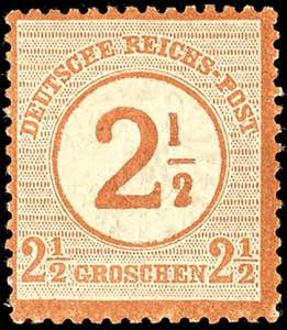 German Reich 2 1/2 on 2 1/2 Groschen reddish ... 