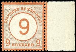 German Reich 9 on 9 kreuzer large shield, ... 