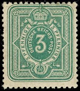 German Reich 3 pennies bluish green, mint ... 