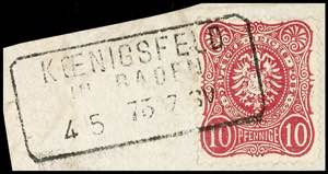 German Reich 10 pennies close stamp in ... 