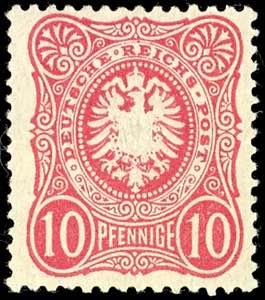 German Reich 10 pennies, eosine rose, in ... 
