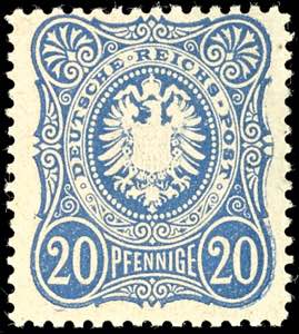 German Reich 20 pennies ultramarine, in ... 