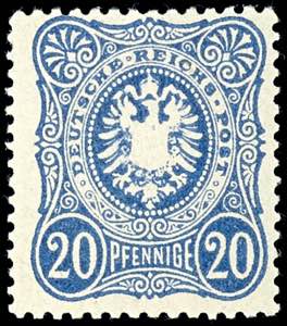 German Reich 20 pennies ultramarine, unused ... 